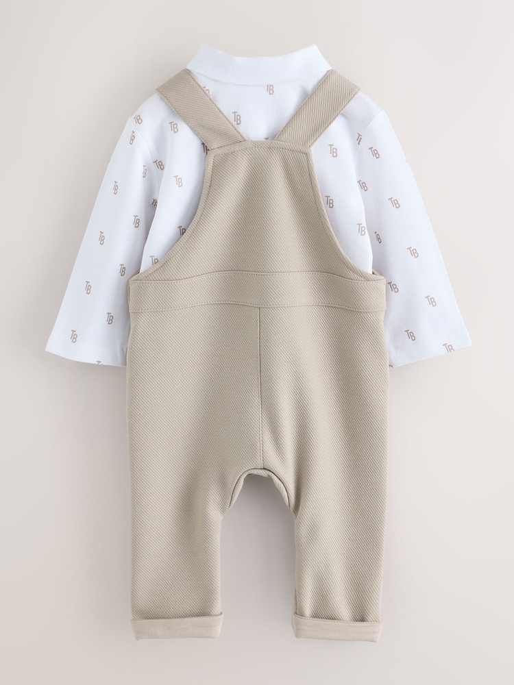 Baker by Ted Baker Stone Textured Dungaree and All Over Print Polo Shirt Set - Image 2 of 9 Baker by Ted Baker Stone Textured Dungaree and All Over Print Polo Shirt Set - Image 2 of 9