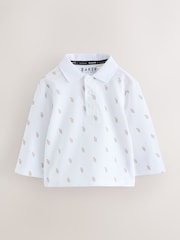 Baker by Ted Baker Stone Textured Dungaree and All Over Print Polo Shirt Set - Image 7 of 9
