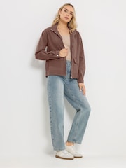 Long Tall Sally Brown Funnel Neck Jacket - Image 3 of 5