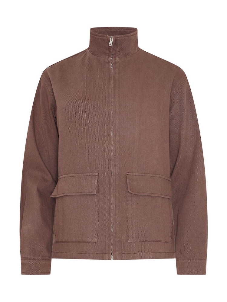 Long Tall Sally Brown Funnel Neck Jacket - Image 5 of 5 Long Tall Sally Brown Funnel Neck Jacket - Image 5 of 5