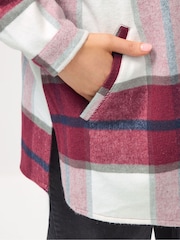 Yours Curve Red Check Shacket - Image 4 of 5