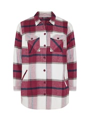 Yours Curve Red Check Shacket - Image 5 of 5