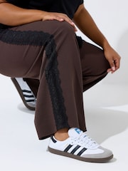 Yours Curve Brown Limited Lace Insert Trousers - Image 4 of 6