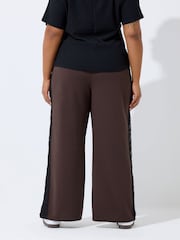 Yours Curve Brown Limited Lace Insert Trousers - Image 5 of 6