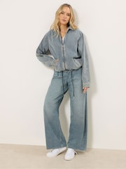 Long Tall Sally Denim Collar Bomber Jacket - Bilde 4 av 6