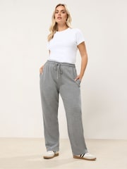 Yours Curve Grey Tie Waist Joggers - Image 2 of 5