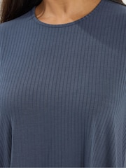 Yours Curve Grey Ribbed Swing Top - Image 4 of 5
