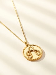 Posh Totty Designs Gold Plated Rope Initial Disc Necklace - Image 1 of 4