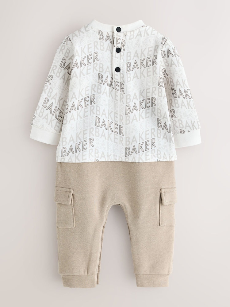 Baker by Ted Baker Letter Print Mockable Rompersuit - Image 2 of 7