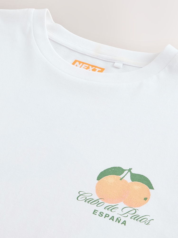 Ecru Oranges Relaxed Fit Graphic Print Heavy Weight T-Shirt - Image 10 of 10