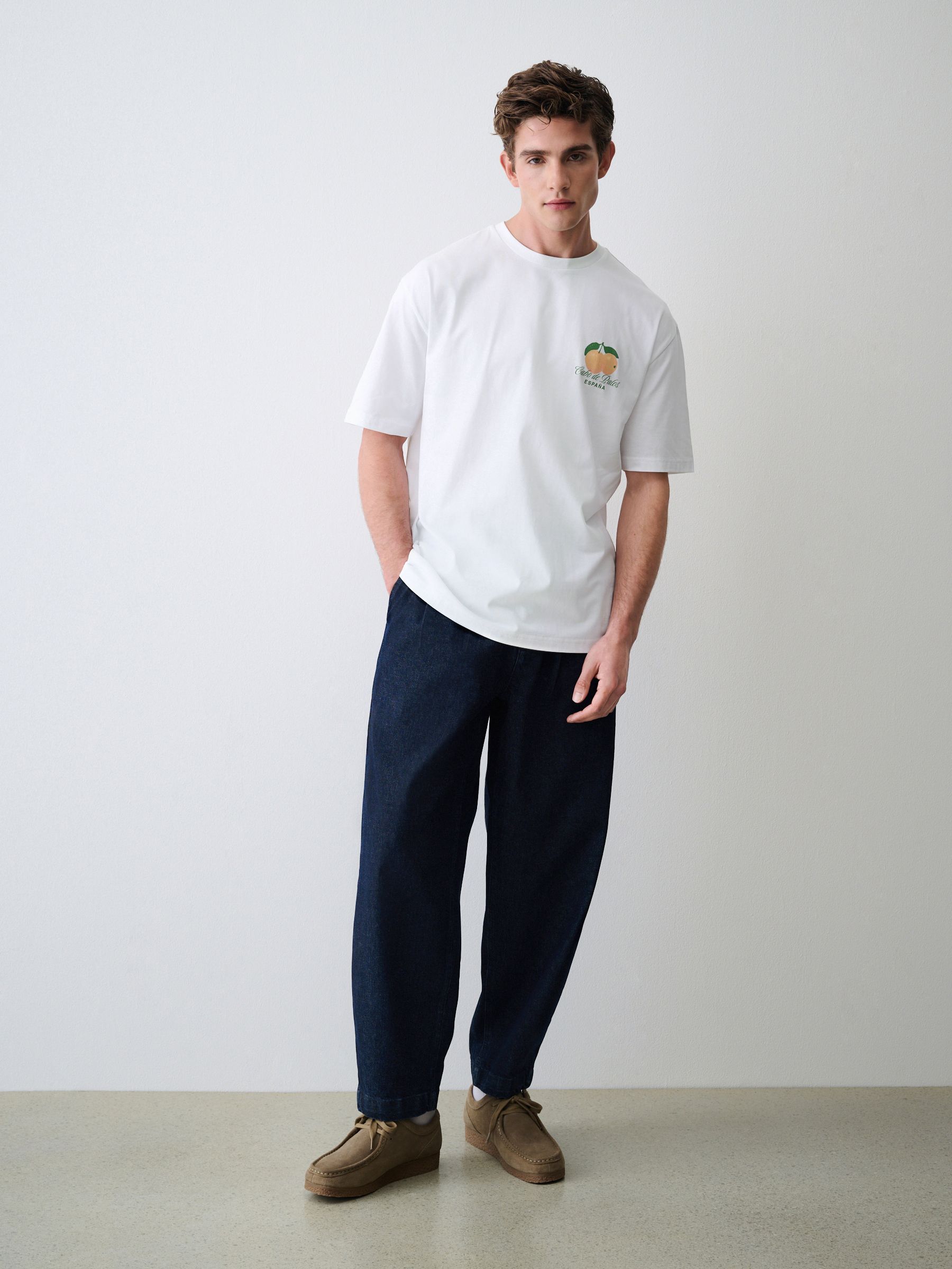 Buy Ecru Oranges Relaxed Fit Graphic Print Heavy Weight T-Shirt