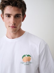 Ecru Oranges Relaxed Fit Graphic Print Heavy Weight T-Shirt - Image 6 of 10