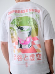 White Relaxed Fit Graphic Print Heavy Weight T-Shirt - Image 1 of 11