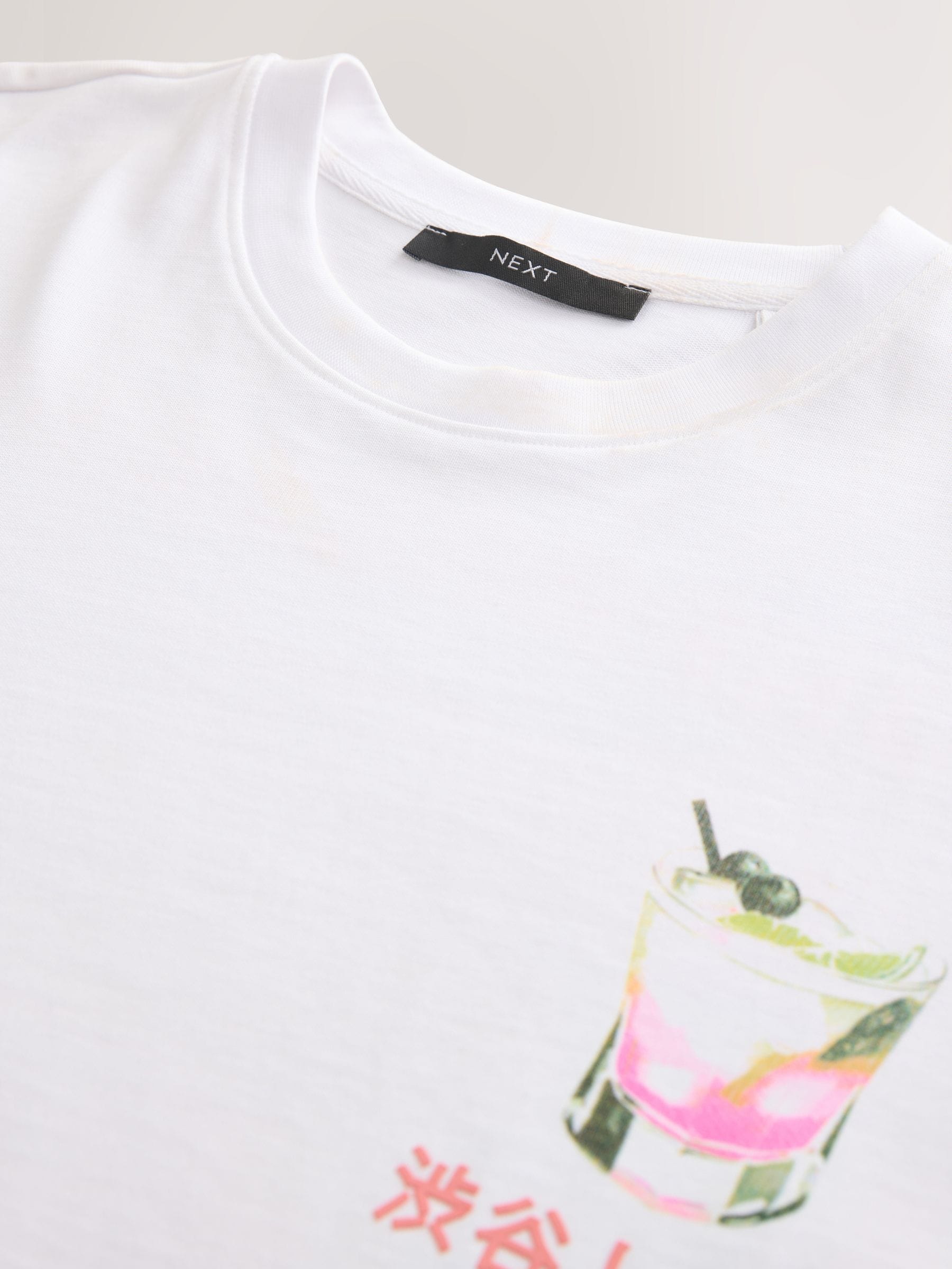 Buy White Relaxed Fit Graphic Print Heavy Weight T-Shirt from Next USA