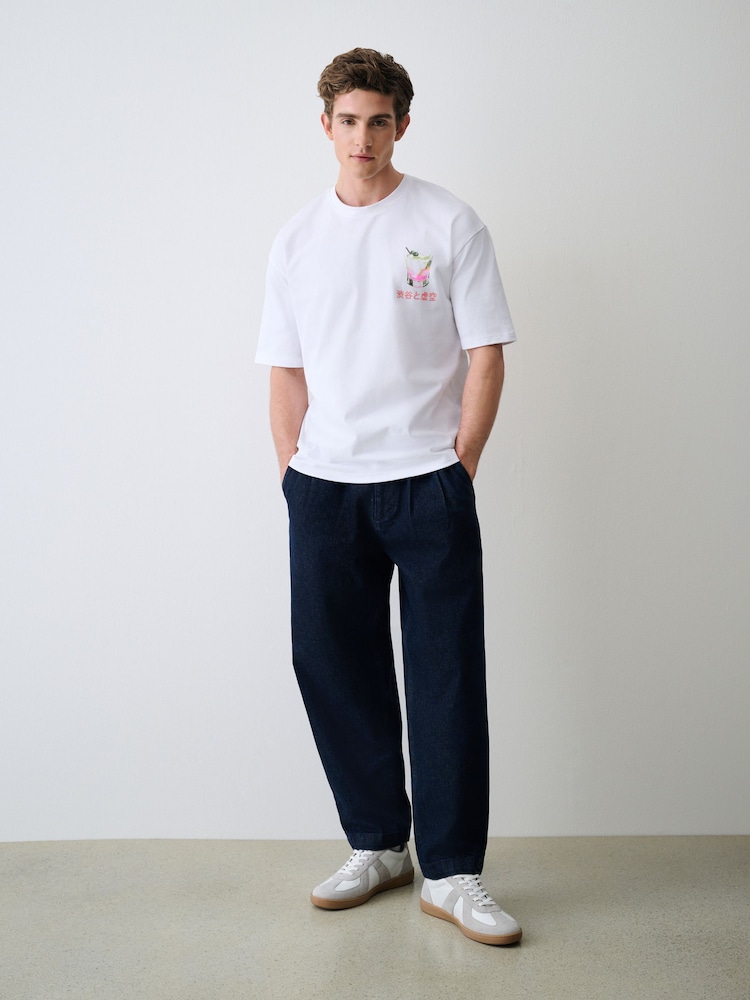 White Relaxed Fit Graphic Print Heavy Weight T-Shirt - Image 2 of 11