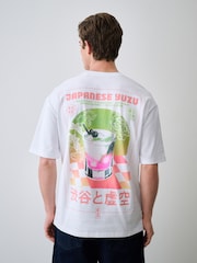 White Relaxed Fit Graphic Print Heavy Weight T-Shirt - Image 5 of 11