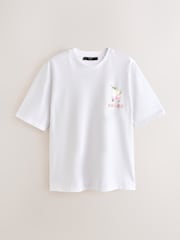 White Relaxed Fit Graphic Print Heavy Weight T-Shirt - Image 8 of 11