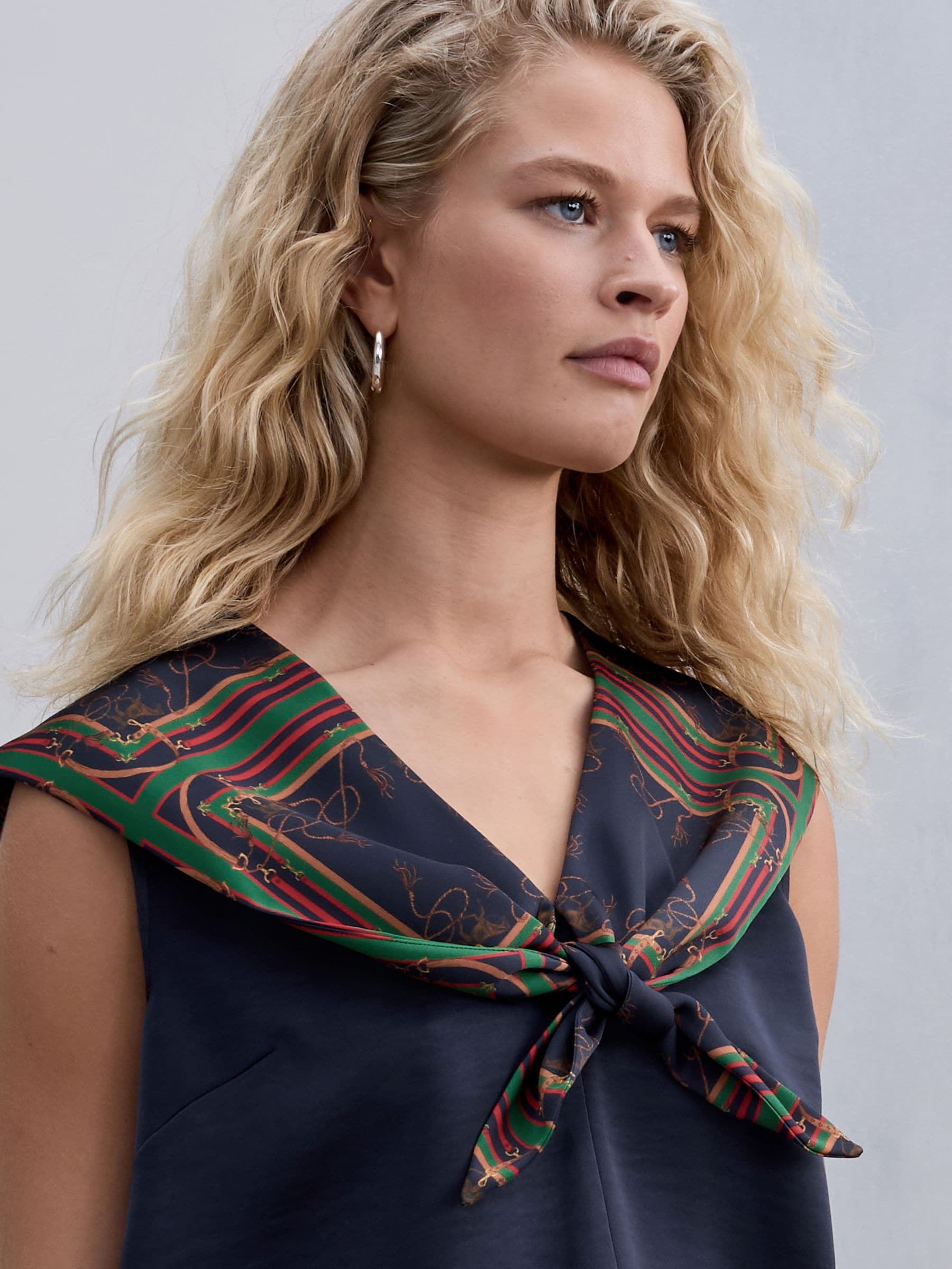 Buy Navy Blue Scarf Sleeveless Top from Next USA