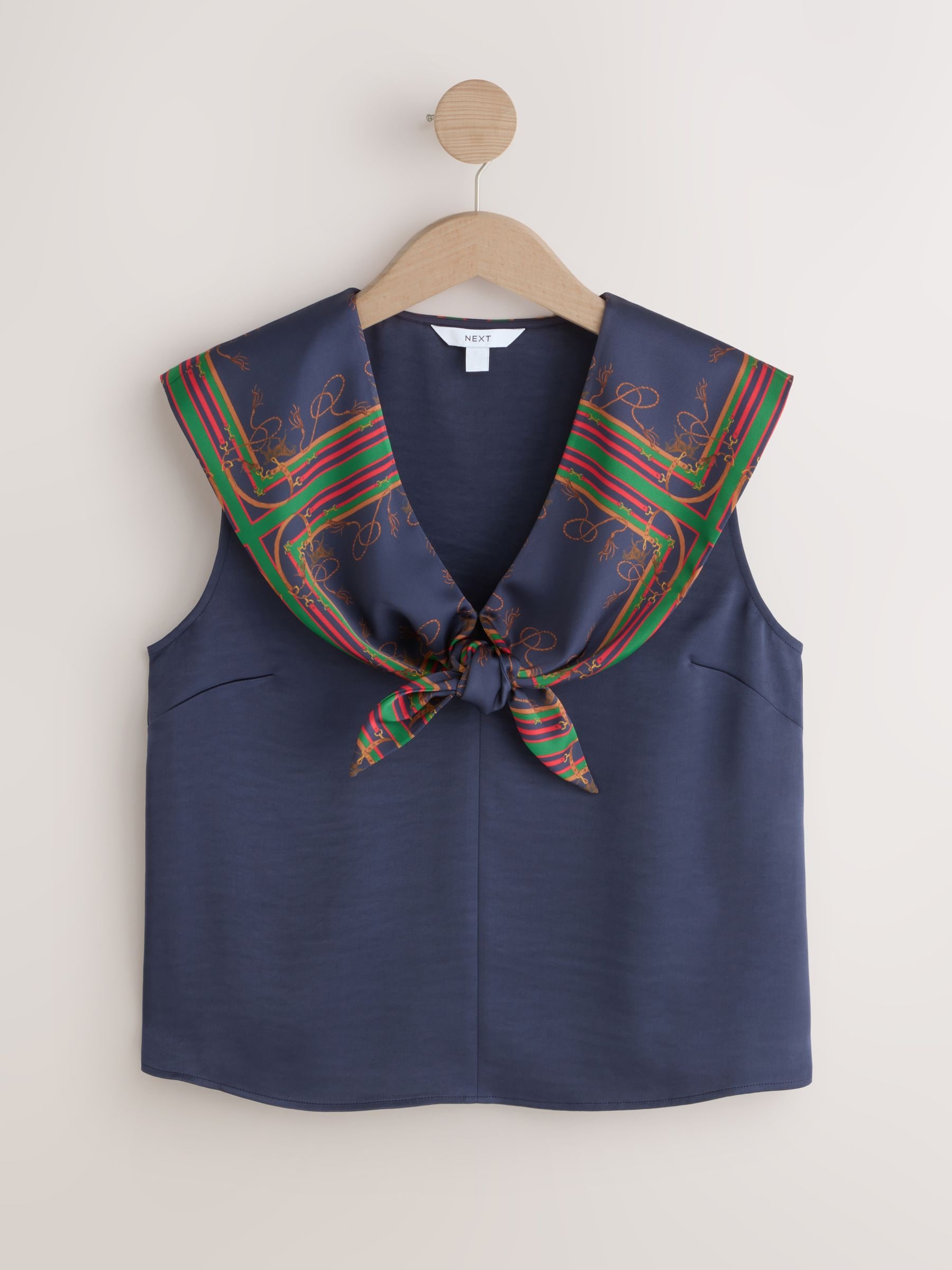 Buy Navy Blue Scarf Sleeveless Top from Next USA