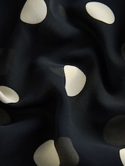 Black Polka Dot Mesh Sleeveless Scarf Top - Image 8 of 8
