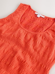 Orange Shirred Modal Scoop Neck Vest - Image 6 of 6