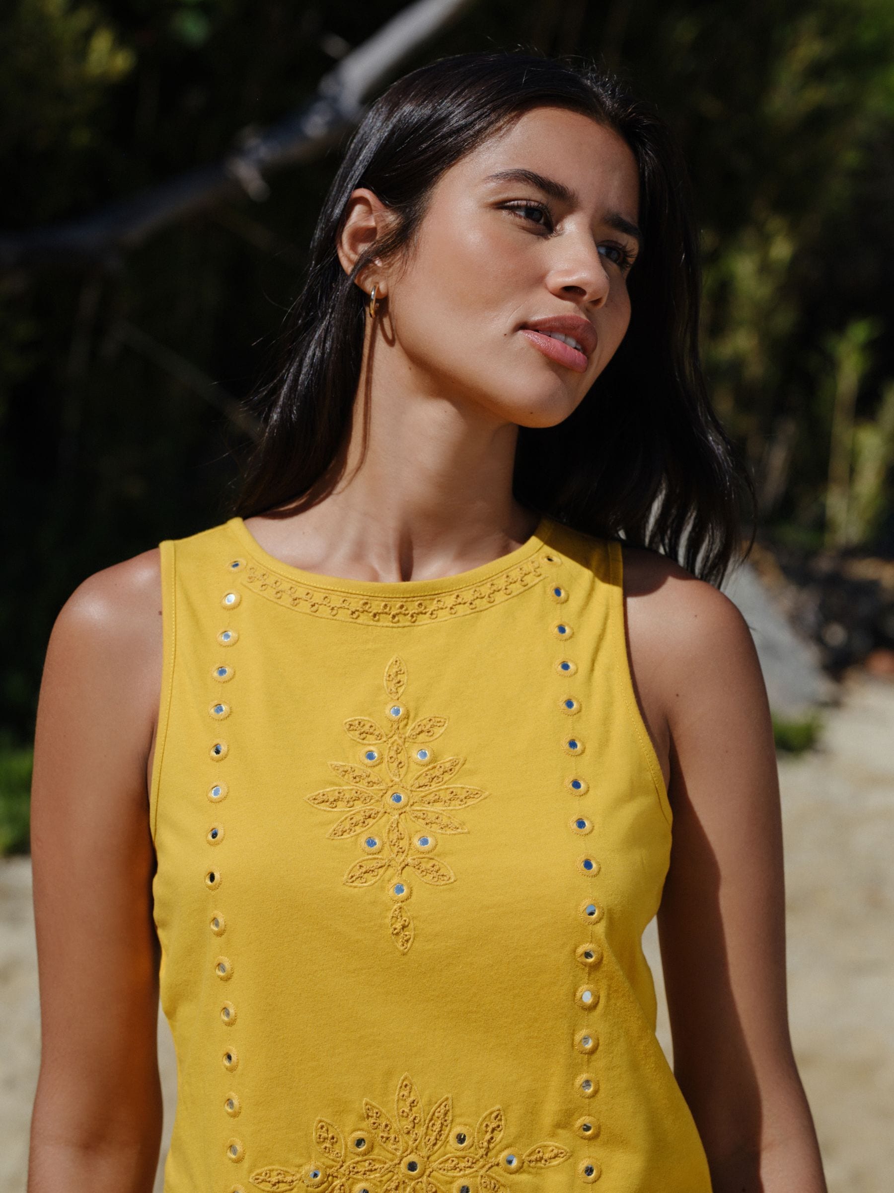 Buy Yellow Mirror Embellished Sleeveless Top from Next USA