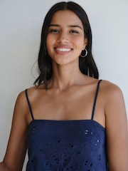 Navy Broderie Sleeveless Bandana Cami - Image 2 of 7