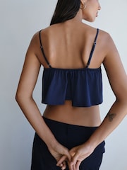 Navy Broderie Sleeveless Bandana Cami - Image 3 of 7