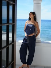 Navy Broderie Sleeveless Bandana Cami - Image 4 of 7