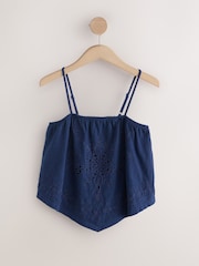 Navy Broderie Sleeveless Bandana Cami - Image 5 of 7