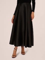 Adrianna Papell Black Mikado Combo Ankle Dress - Image 4 of 6