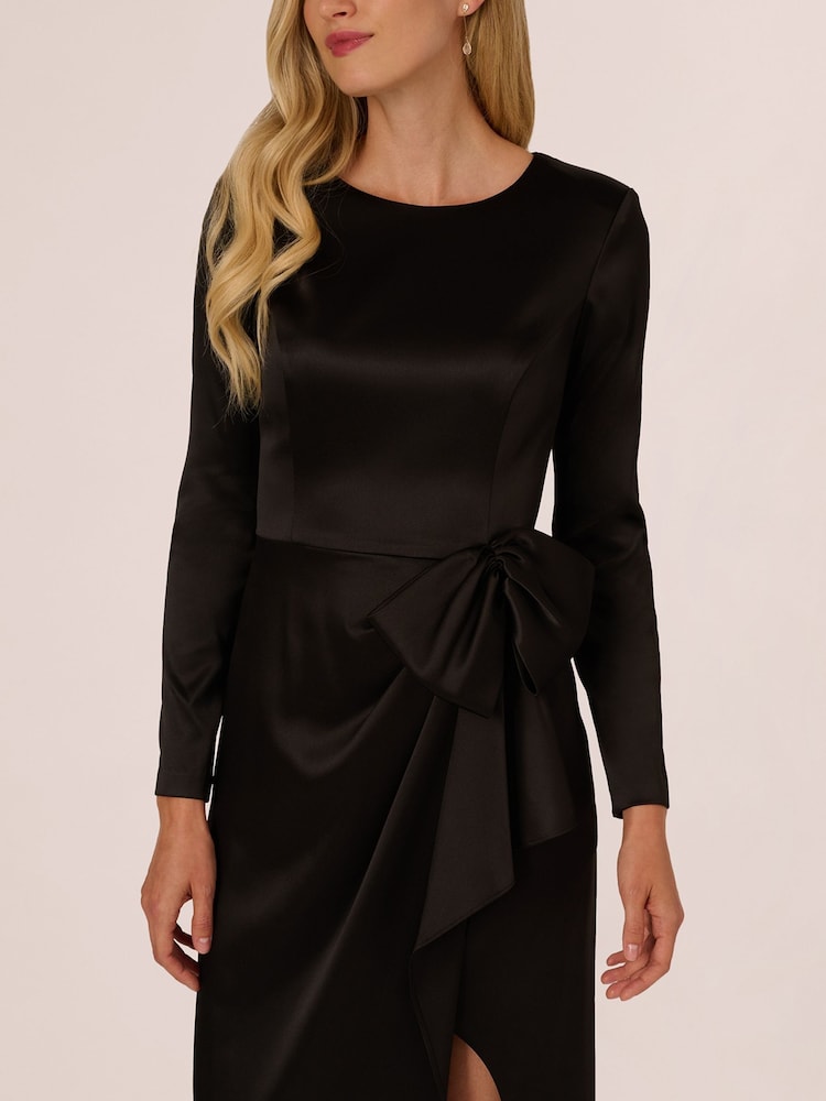 Buy Adrianna Papell Black Stretch Satin Ruffle Gown from Next Indonesia Buy Adrianna Papell Black Stretch Satin Ruffle Gown from Next Indonesia