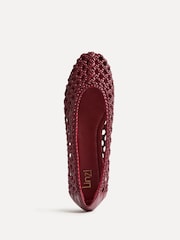 Linzi Burgundy Melina Handwoven Ballet Flats - Image 6 of 6