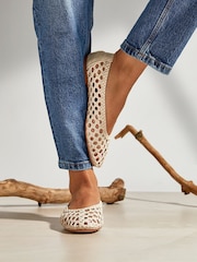 Linzi Cream Melina Handwoven Ballet Flats - Image 1 of 5