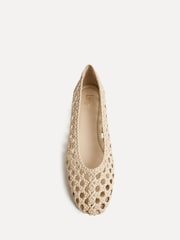 Linzi Cream Melina Handwoven Ballet Flats - Image 3 of 5