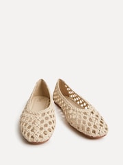 Linzi Cream Melina Handwoven Ballet Flats - Image 4 of 5