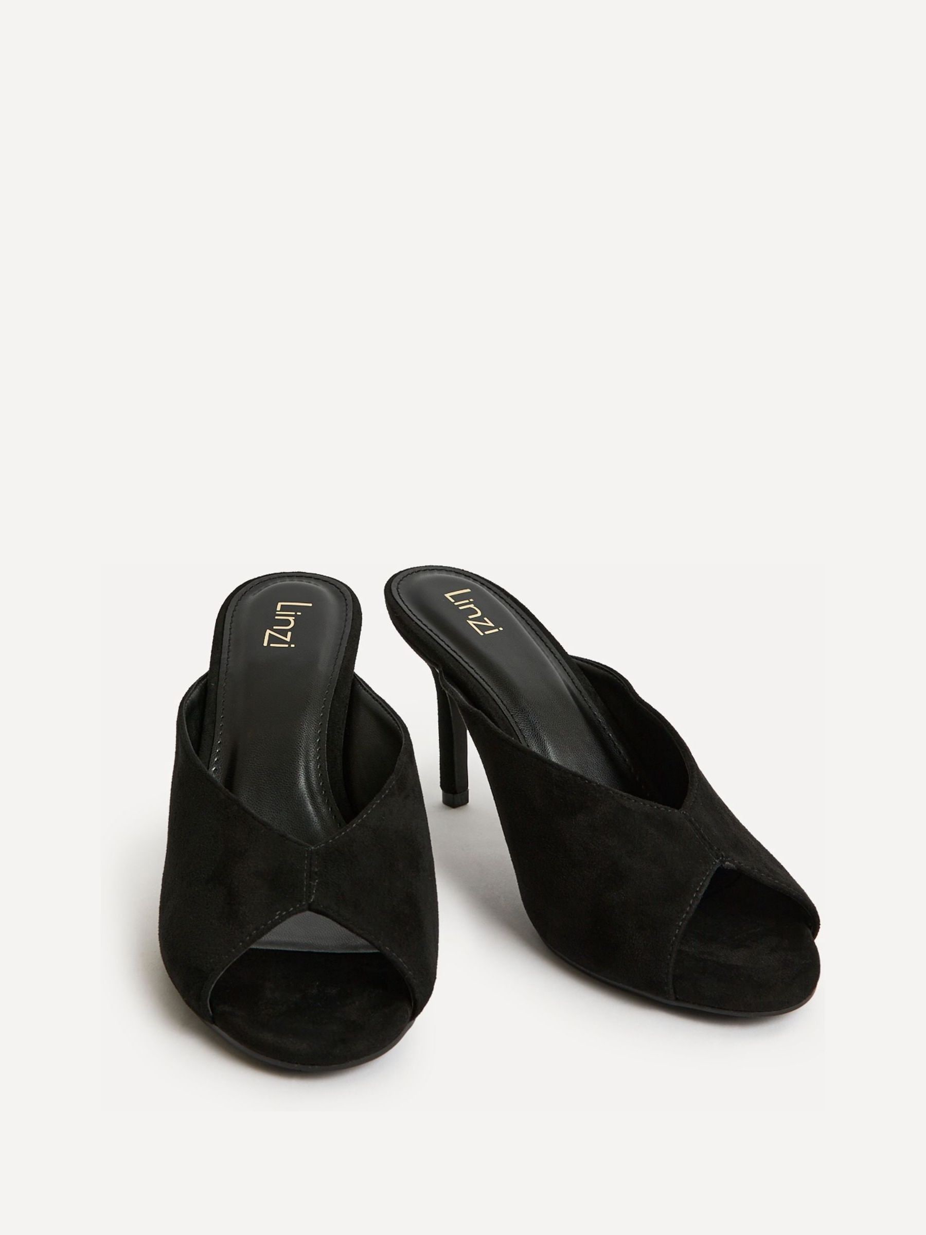 Buy Linzi Black Marseille Peep Toe Mule Heels from Next USA
