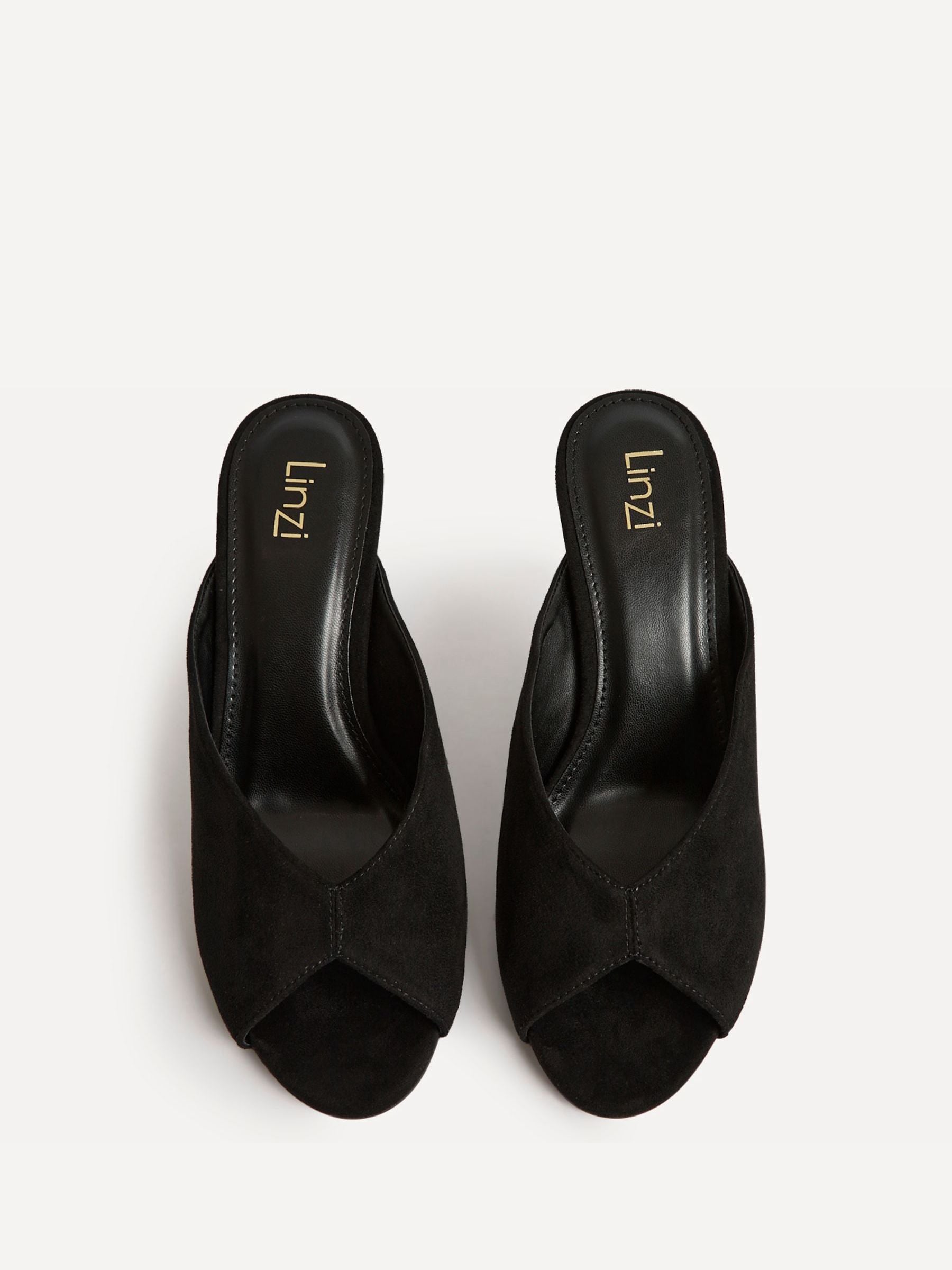 Buy Linzi Black Marseille Peep Toe Mule Heels from Next USA