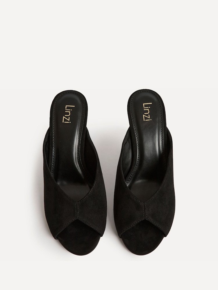 Черный - Linzi Marseille Peep Toe Mule Heels - Изображение 5 5