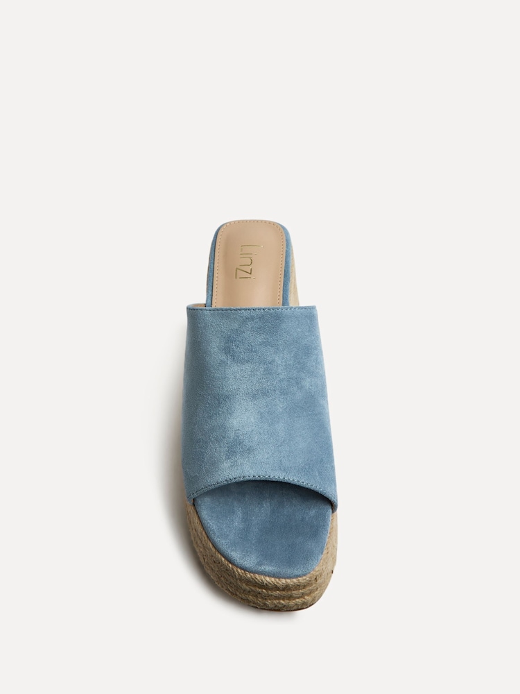 Linzi Blue Espresso Espadrille Mule Sandals - Image 6 of 6