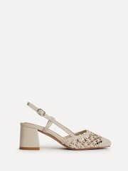 Linzi Cream Spring Handwoven Court Heels - Image 2 of 4