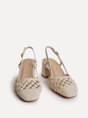 Linzi Cream Spring Handwoven Court Heels - Image 3 of 4