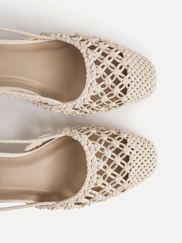 Linzi Cream Spring Handwoven Court Heels - Image 5 of 5