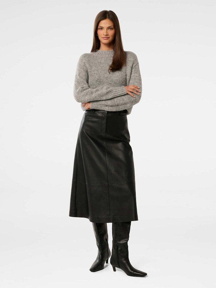 Forever New Black Jaelyn Vegan Leather Midi Skirt - Image 5 of 5 Forever New Black Jaelyn Vegan Leather Midi Skirt - Image 5 of 5