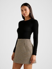 Forever New Black Aisha 2 in 1 Knitted Mini Dress - Image 2 of 5