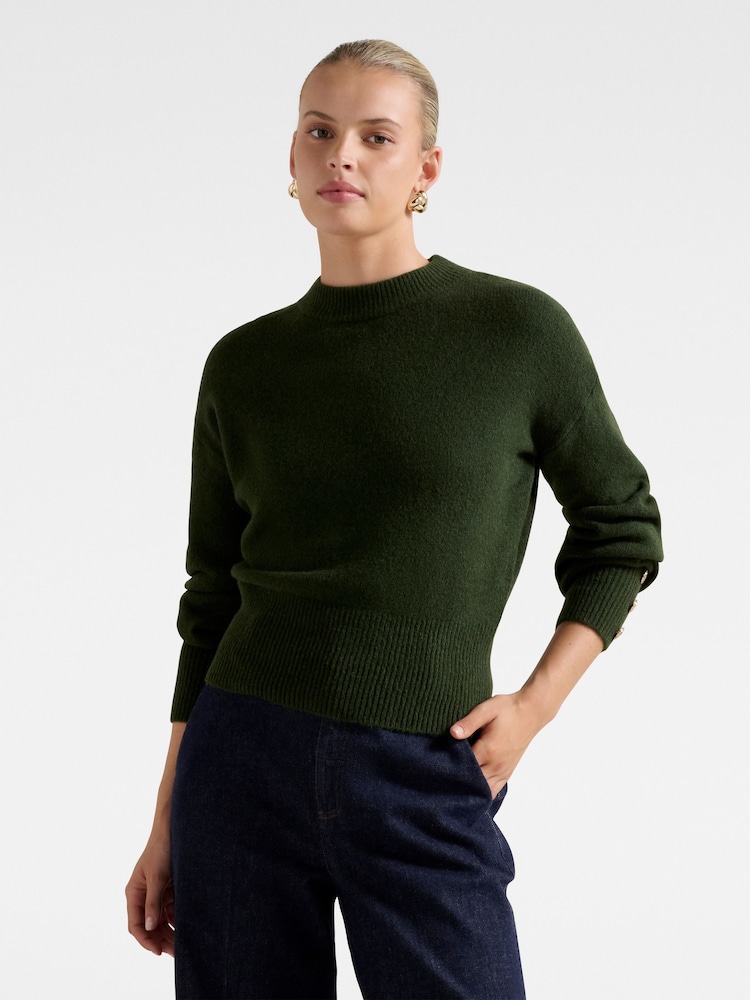 Forever New Green Millie Crew Neck Jumper - Image 1 of 5 Forever New Green Millie Crew Neck Jumper - Image 1 of 5