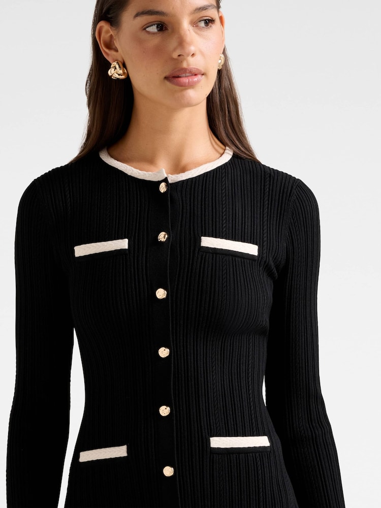 Forever New Black Brielle Fit and Flare Knitted Mini Dress - Image 5 of 5 Forever New Black Brielle Fit and Flare Knitted Mini Dress - Image 5 of 5