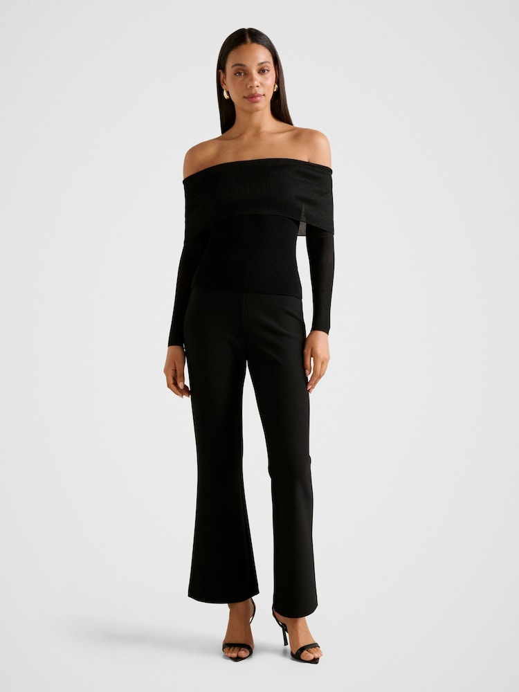 Forever New Black Brynn Bardot Neck Knitted Blouse - Image 5 of 5 Forever New Black Brynn Bardot Neck Knitted Blouse - Image 5 of 5