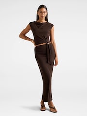 Forever New Brown Jazelle Jersey Maxi Skirt - Image 4 of 5