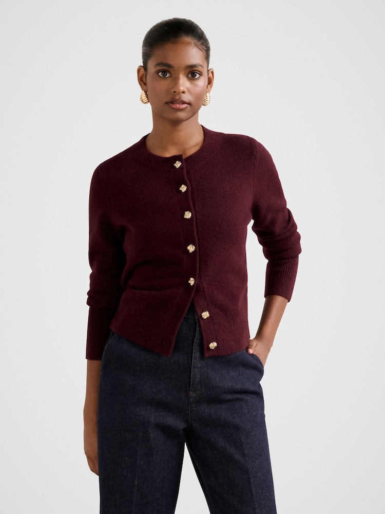 Forever New Red May Petite Crew Neck Cardigan - Image 1 of 5 Forever New Red May Petite Crew Neck Cardigan - Image 1 of 5